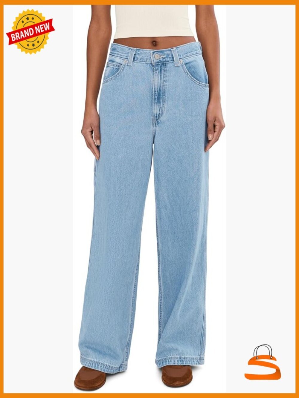 High Rise Baggy Carpenter Jeans with Adjustable Back Cinch